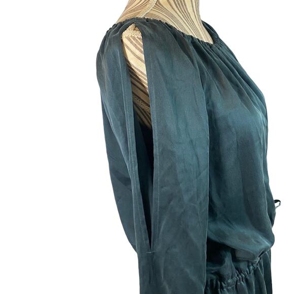 Chaser Emerald Green Cold Shoulder Slit Sleeves Dress Women SZ M - Picture 3 of 10